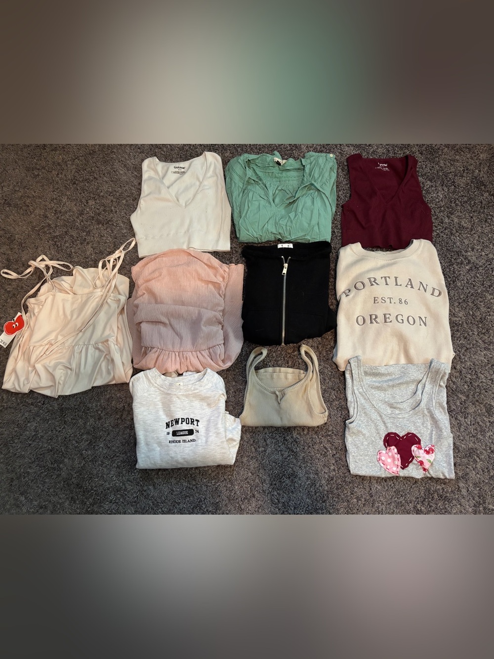 Assorted Women's Tops Pack - Neutral, Pink, Green, Black, Burgundy
